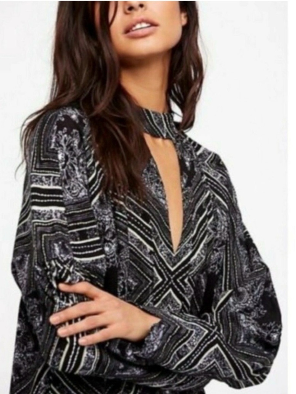 Free People Walking On A Dream Tunic Blouse / long oversized tops Size L